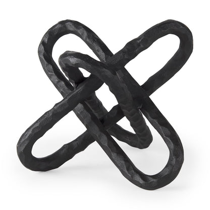 Wilhelm II (Large) 10L x 10W Black Metal Link Decor Object