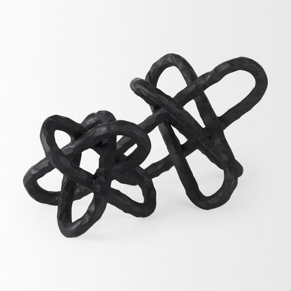 Wilhelm II (Large) 10L x 10W Black Metal Link Decor Object