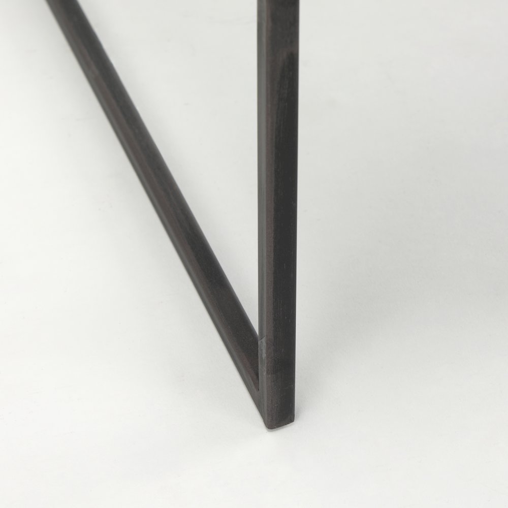 Ronin 22"H Square 2-Tier Wood w/ Black Metal Accent Table