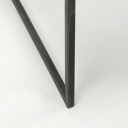 Ronin 22"H Square 2-Tier Wood w/ Black Metal Accent Table