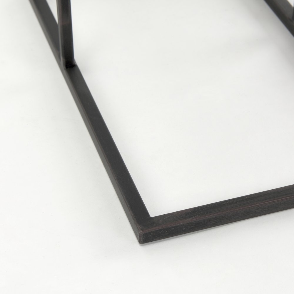 Ronin 25"H Rectangle 2-Tier Wood w/ Black Metal Accent Table