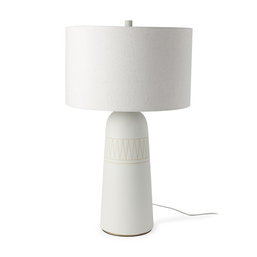 Javier 18.0L x 18.0W x 30.75H Light Base W/Cream Shade Table Lamp
