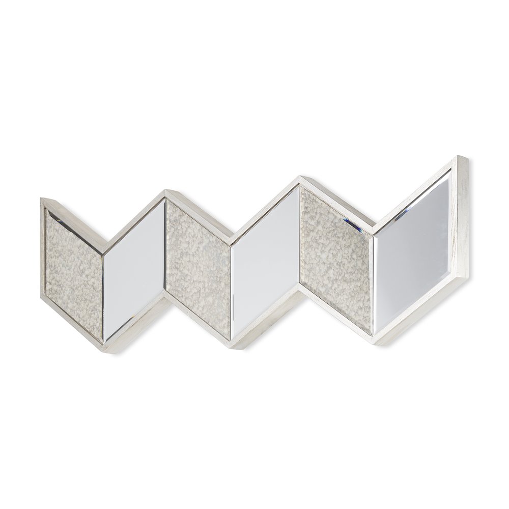 Cheveronna 36x12 Silver W/Antiquing Wood Frame Mirror