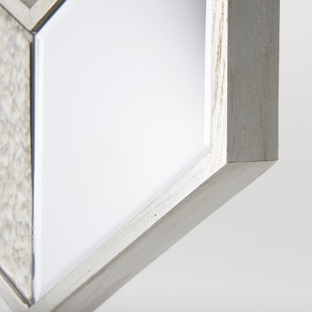 Cheveronna 36x12 Silver W/Antiquing Wood Frame Mirror