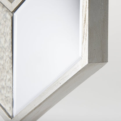 Cheveronna 36x12 Silver W/Antiquing Wood Frame Mirror