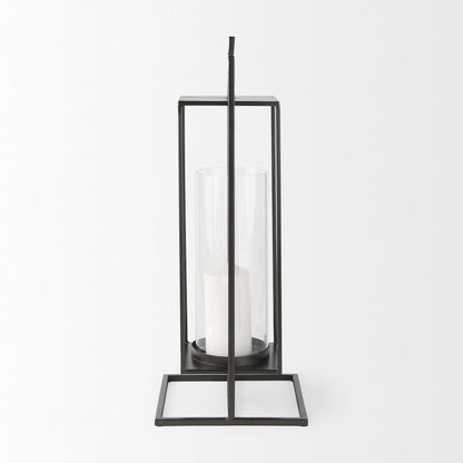 Albus I Large Black Metal Rectangular Table Candle Holder