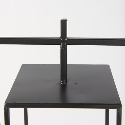 Albus I Large Black Metal Rectangular Table Candle Holder