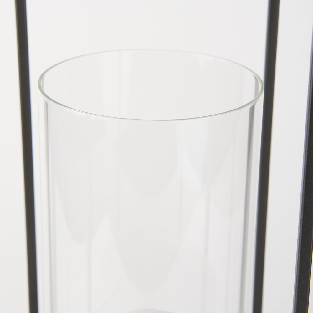 Albus I Large Black Metal Rectangular Table Candle Holder