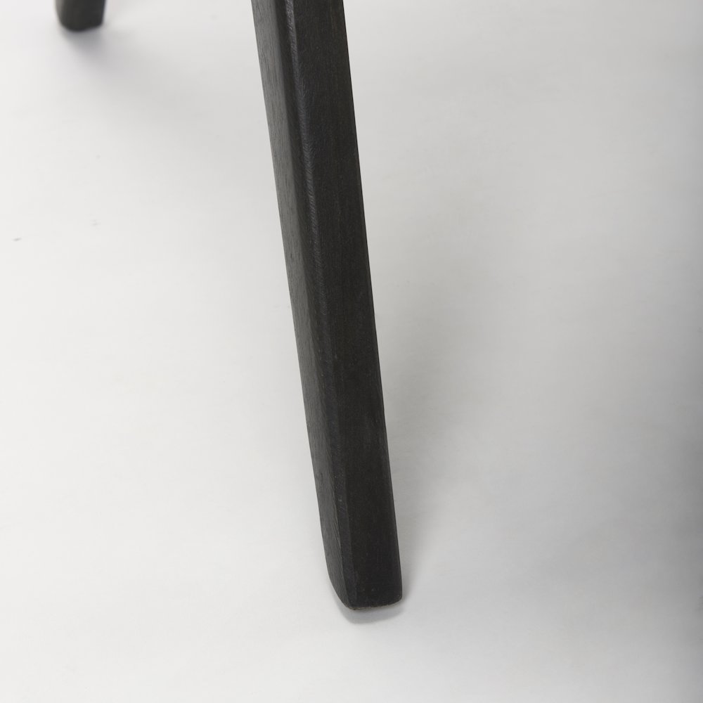 Donna Black Wood Cane-Back w/ Beige Upholstered Seat Accent Chair