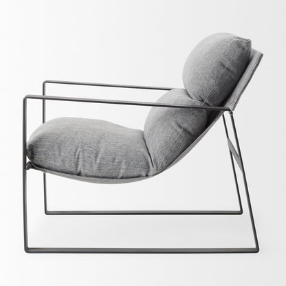 Guilia Castlerock Gray With Metal Frame Sling Accent Chair