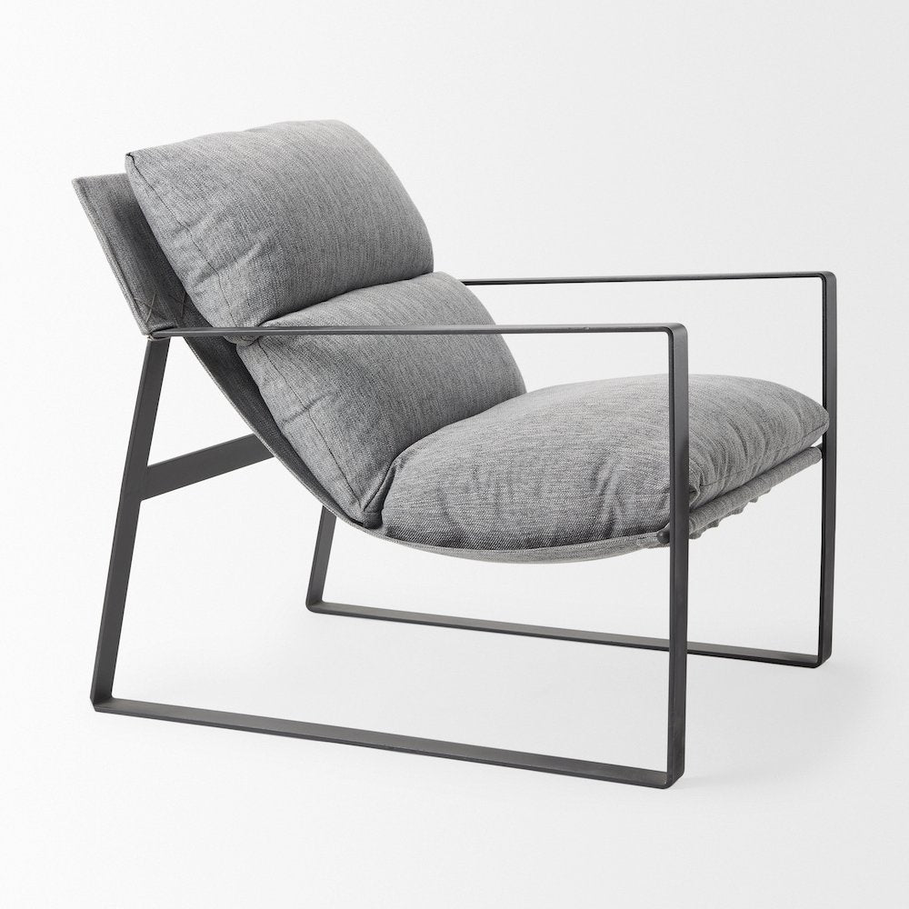 Guilia Castlerock Gray With Metal Frame Sling Accent Chair