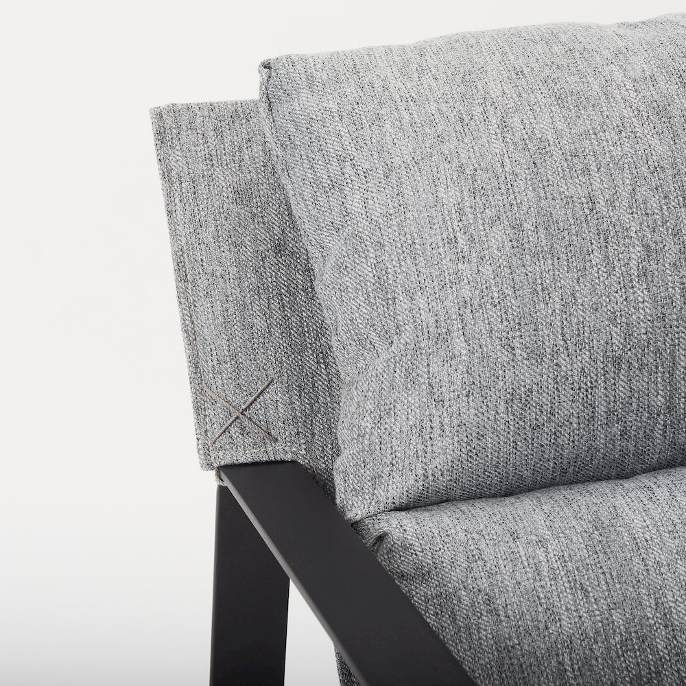 Guilia Castlerock Gray With Metal Frame Sling Accent Chair