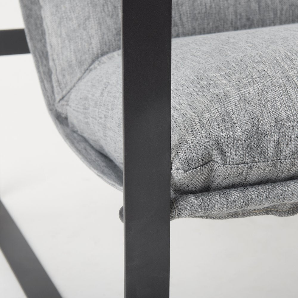 Guilia Castlerock Gray With Metal Frame Sling Accent Chair