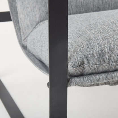 Guilia Castlerock Gray With Metal Frame Sling Accent Chair
