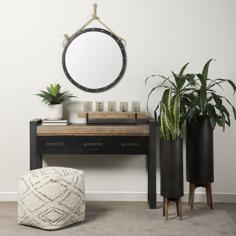 Pendula 27L x 27H Round Metal Frame Mirror