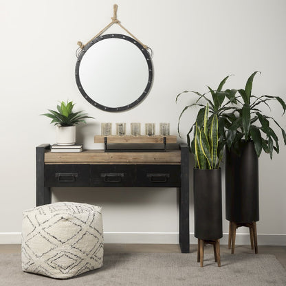 Pendula 27L x 27H Round Metal Frame Mirror