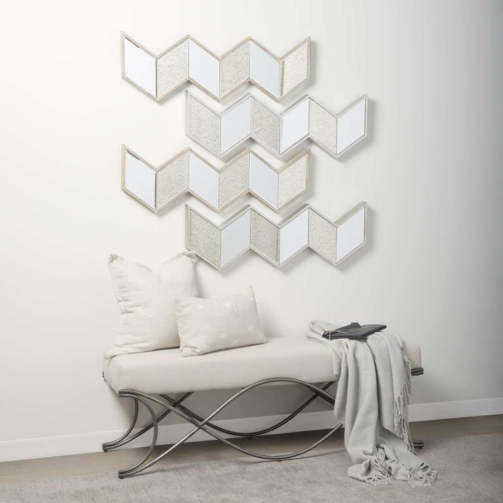 Cheveronna 36x12 Light Brown Wood Frame Mirror