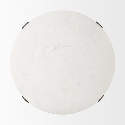 Atticus Marble and Antiqued Gold Metal Coffee Table