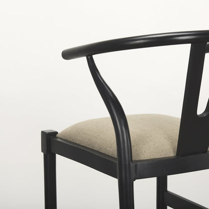 Trixie Black Wood Frame w/ Gray Upholstered Seat Bar Stool