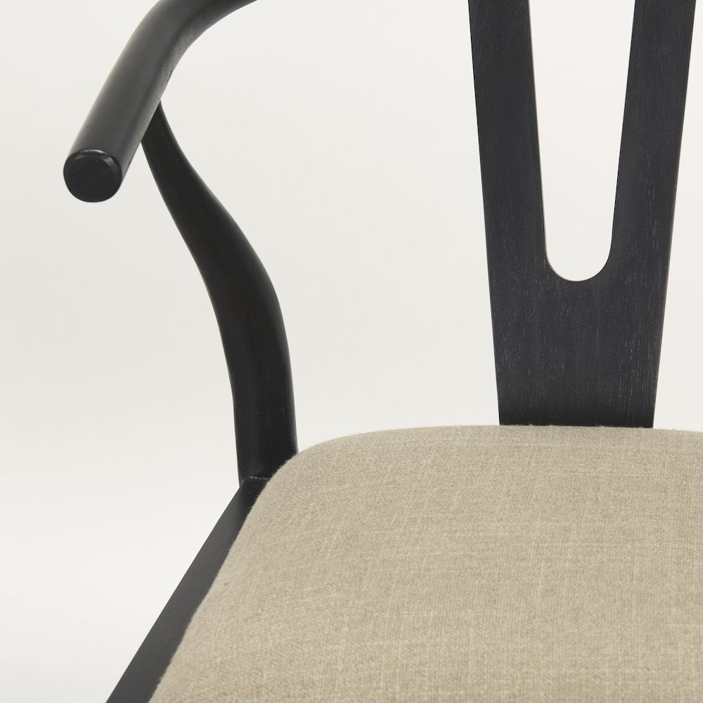 Trixie Black Wood Frame w/ Gray Upholstered Seat Bar Stool