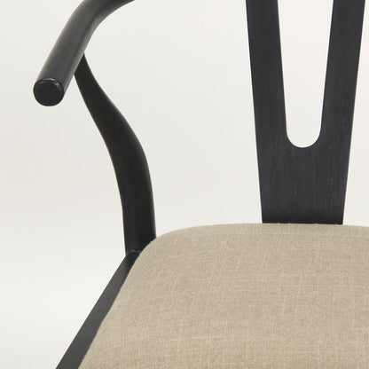Trixie Black Wood Frame w/ Gray Upholstered Seat Bar Stool