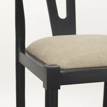 Trixie Black Wood Frame w/ Gray Upholstered Seat Bar Stool