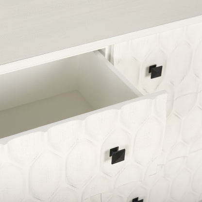 Savannah White Fir Veneer w/ Gray Metal 6-Drawer Sideboard
