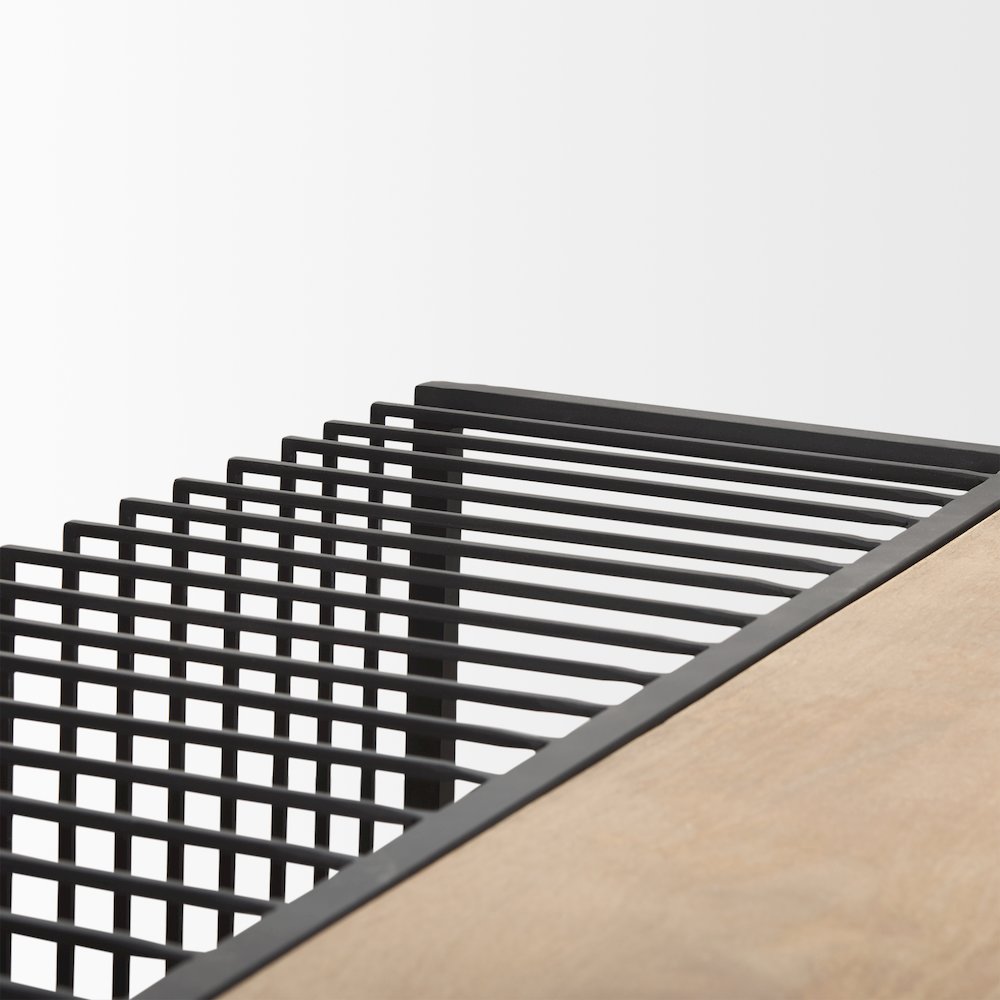 Miles Black Metal w/ Light Wood Nesting Coffee Table