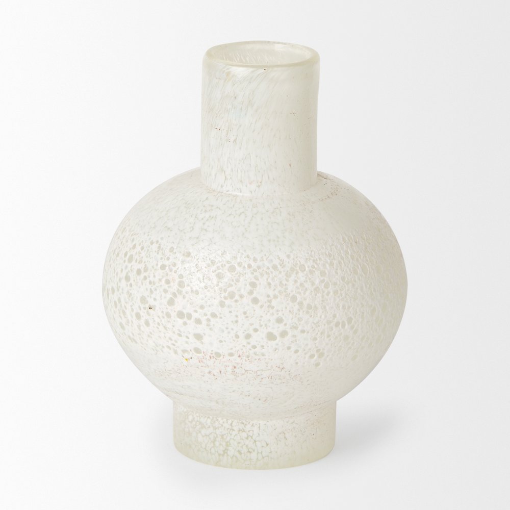 Heket Short White Glass Vase
