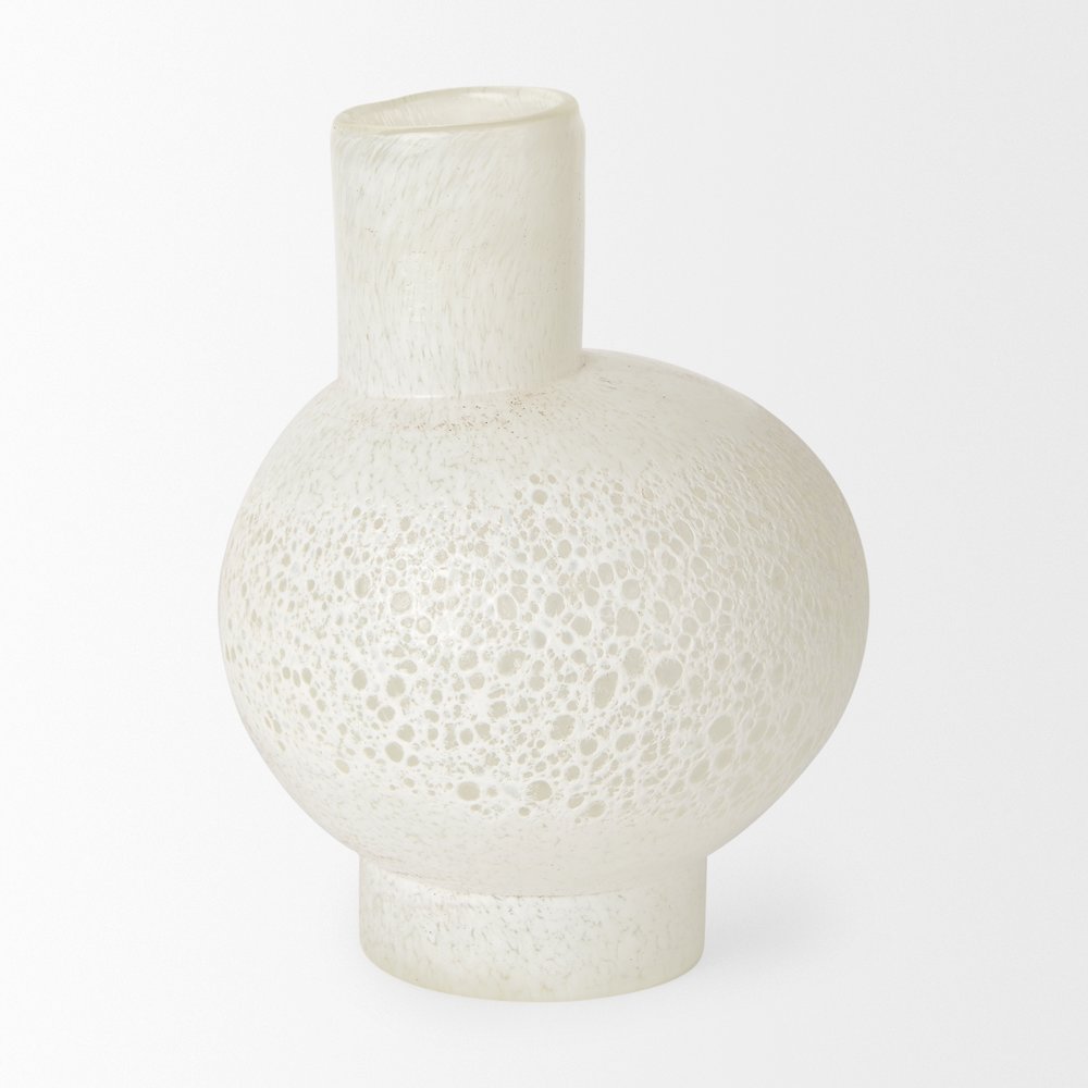 Heket Short White Glass Vase