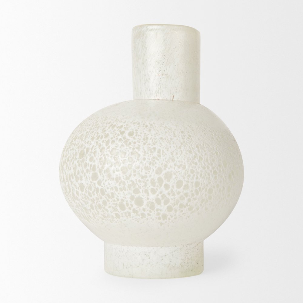 Heket Short White Glass Vase