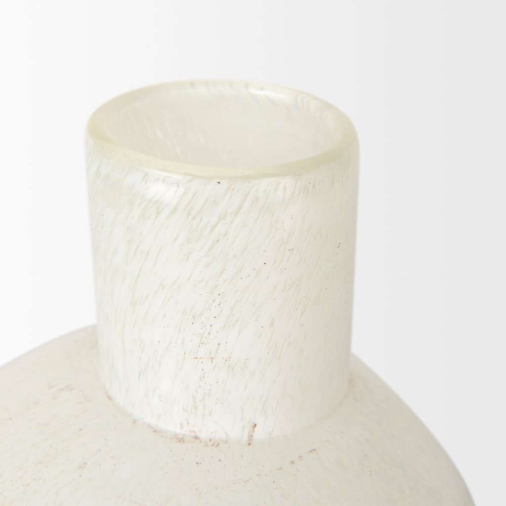 Heket Short White Glass Vase