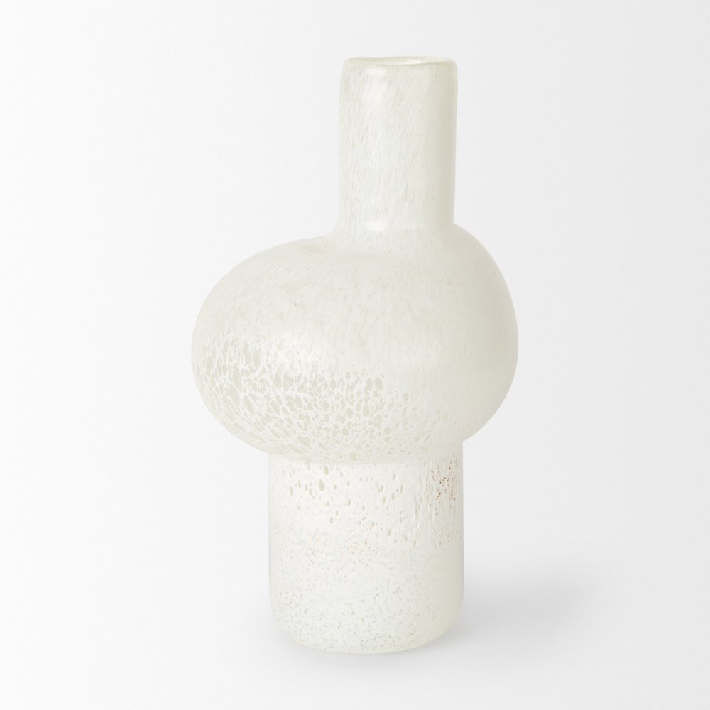 Heket Tall White Glass Vase