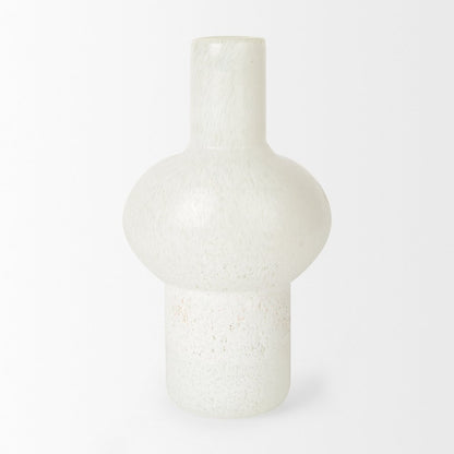 Heket Tall White Glass Vase