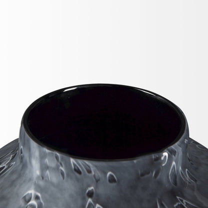 Masai Small Black Mottled Glass Vase