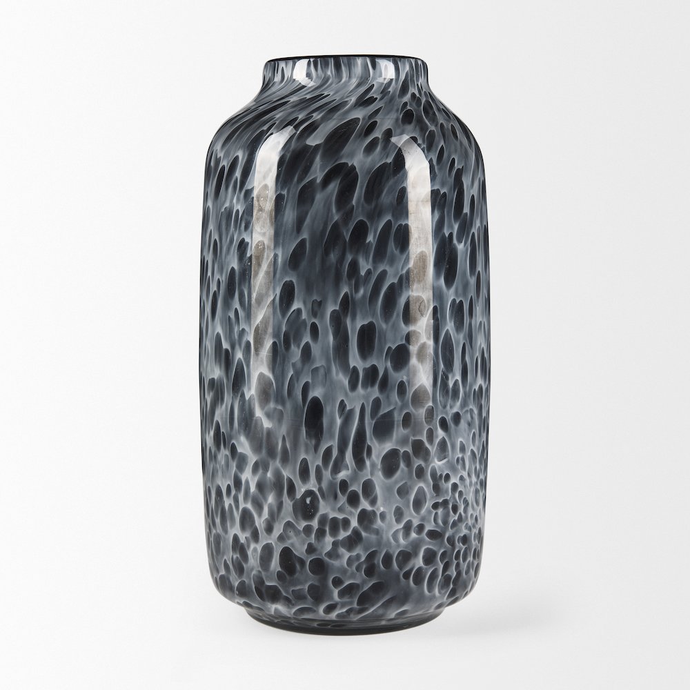 Masai Medium Black Mottled Glass Vase
