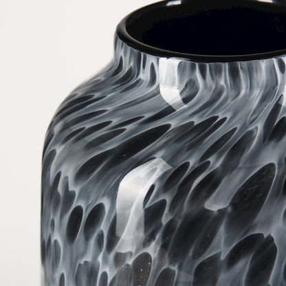 Masai Medium Black Mottled Glass Vase