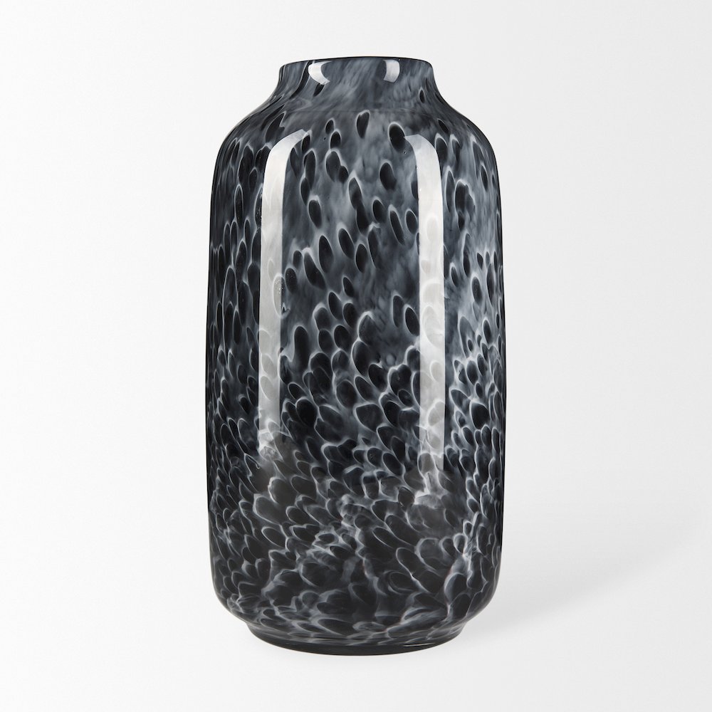 Masai Large Black Mottled Glass Vase