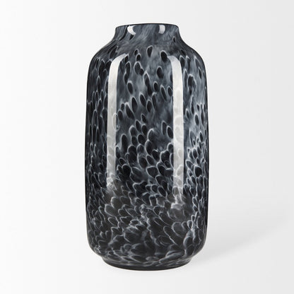 Masai Large Black Mottled Glass Vase