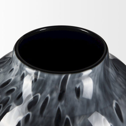 Masai Large Black Mottled Glass Vase