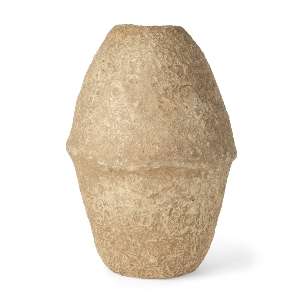 Rundal Large Beige Paper Mache Vase