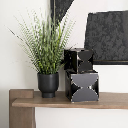 Darren (Small) 6L x 6W Black Metal Decorative Cube