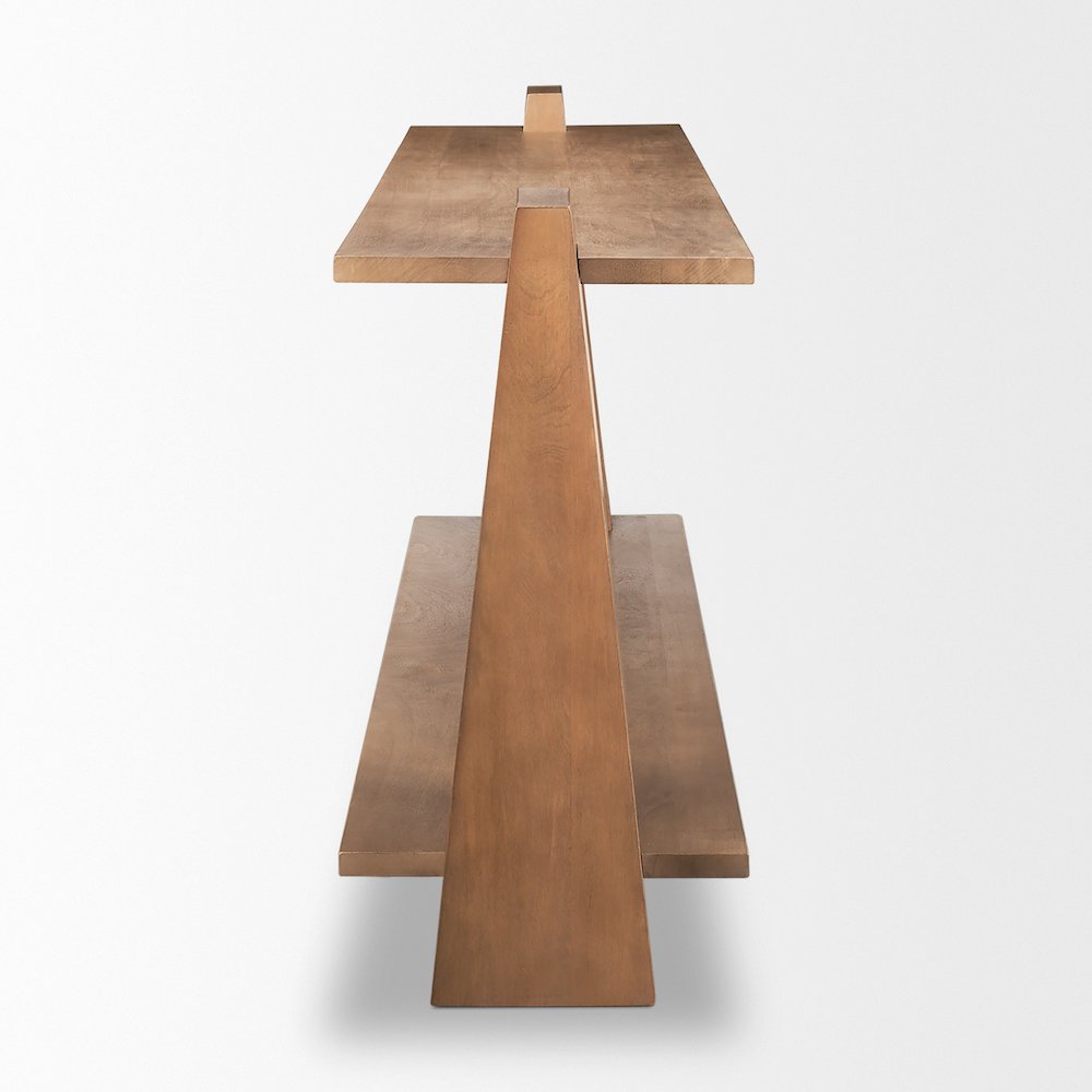 Eula Medium Brown Wood Console Table