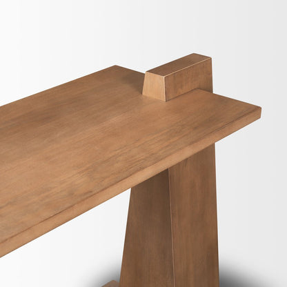 Eula Medium Brown Wood Console Table