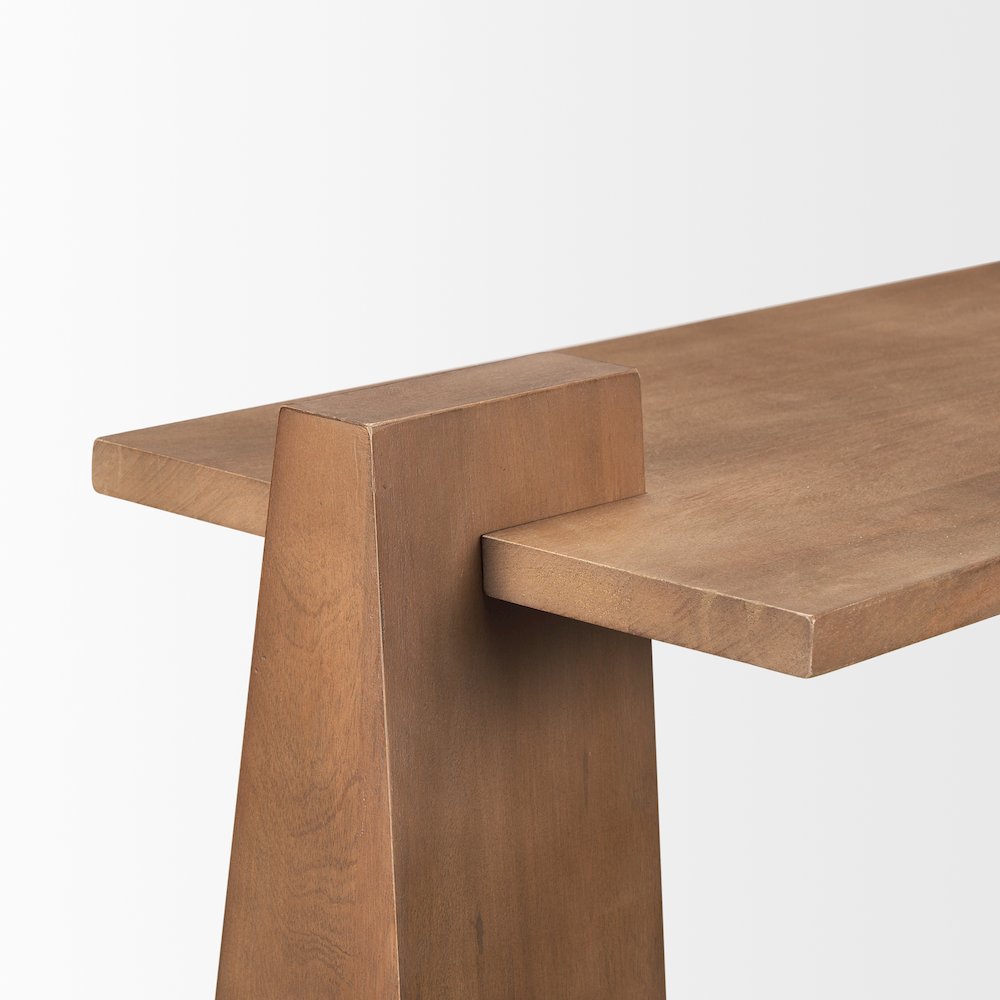 Eula Medium Brown Wood Console Table