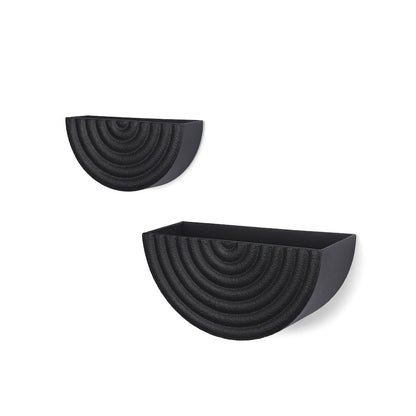 Shilo Matte Black Metal Hanging Wall Planter (Set of 2)