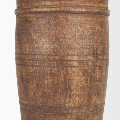 Porta Large Medium Brown Reclaimed Wooden Pot