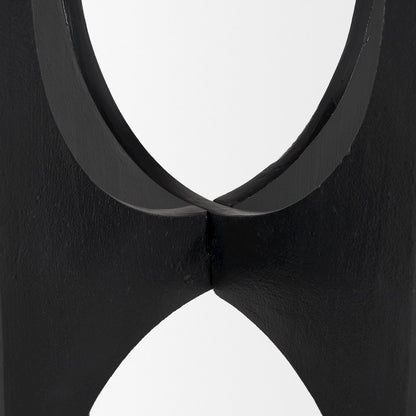 Sobi Textured Matte Black Round Metal Accent Table