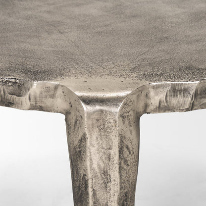 Randy Silver Nickel Cast Aluminum Metal Coffee Table