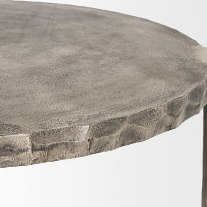 Randy Silver Nickel Cast Aluminum Metal Coffee Table